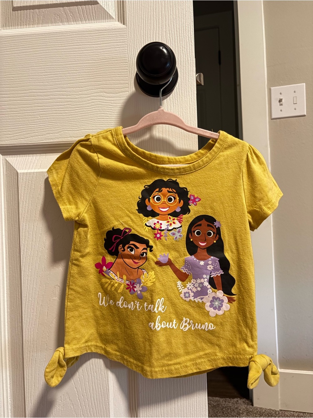Yellow Girls' 'We Don't Talk About Bruno' Encanto shirt